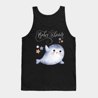 Baby shower Mommy to be Hello little One Sweet little seal cute baby outfit Tank Top